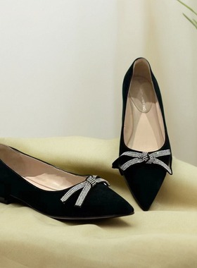 皇冠专柜正品Roberta诺贝达女鞋RL238001秋水钻时尚平跟尖头单鞋