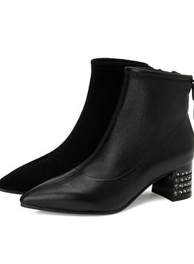 皇冠专柜正品Roberta诺贝达女鞋RA00703女冬季尖头短靴子