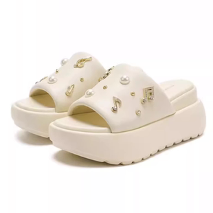 水钻松糕厚底凉拖 皇冠专柜正品 Roberta诺贝达女鞋 RM254503 25夏款