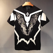 欧美潮牌狼头印花t恤男潮流个性 青少年夏季 男装 2020新款 短袖 纯棉