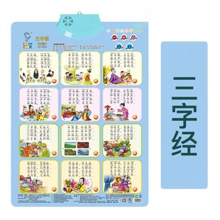 小孩三字经大挂图有声口诀乖宝宝益智乘法声母音标包邮认知婴幼数