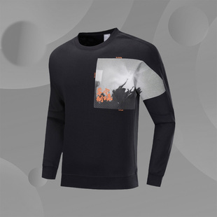 男子运动时尚 新款 系列无帽套头百搭运动卫衣AWDP429 秋季 李宁正品