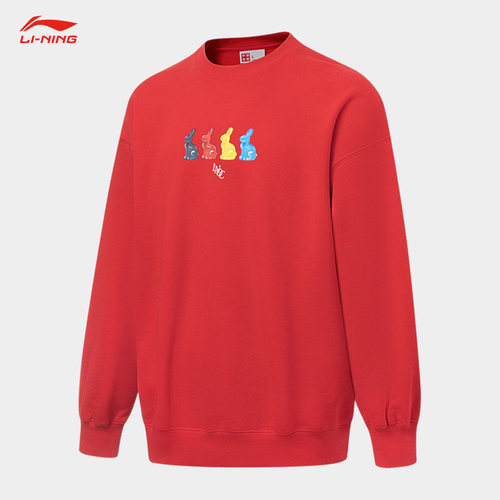 Lining/李宁正品春季男子宽松图案印花休闲运动长袖卫衣AWDT315