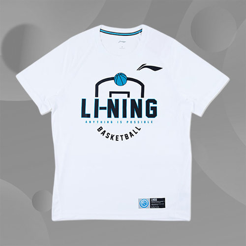 Lining/李宁正品21赛季CBA训练速干透气男子圆领短袖T恤ATSQ483