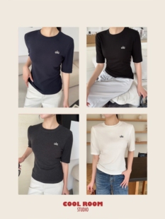 梦奥8608正肩圆领打底衫女内搭修身显瘦潮T恤尚品秀9903五分袖