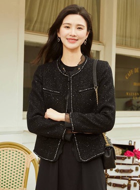 珂家商场同款2025秋季新款女装百搭短款粗花呢长袖外套KK00590W0