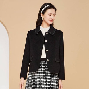珂家同款2025秋冬季新款女装百搭短款棉羊毛呢大衣外套KK00657W0