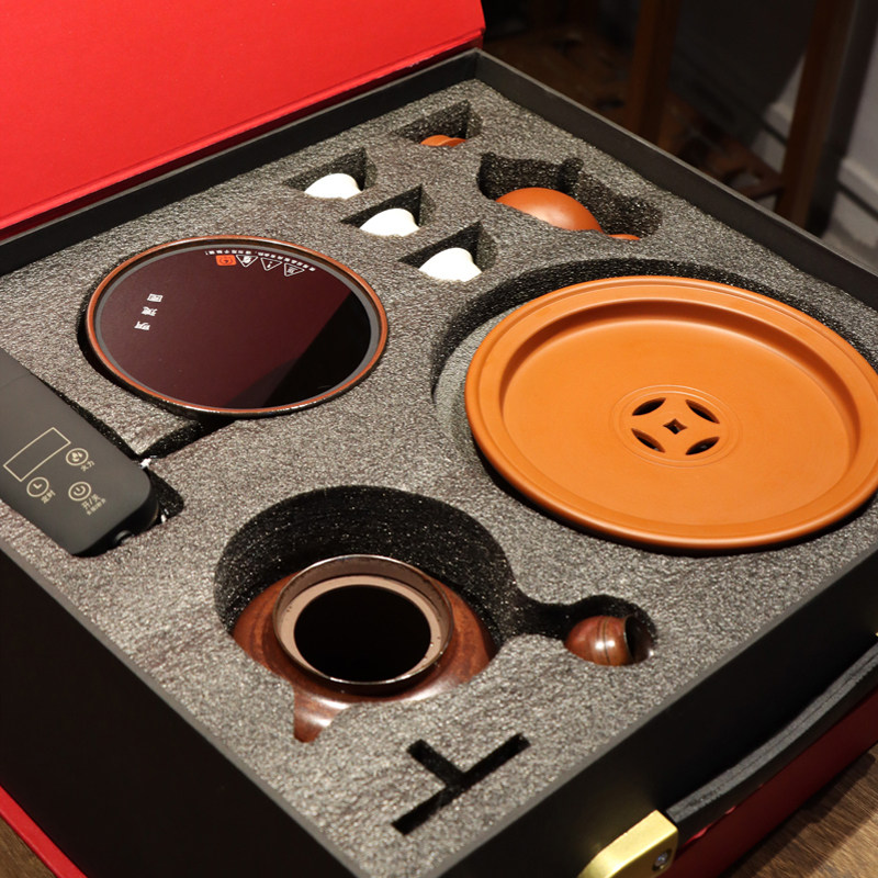 【工夫茶四宝】纯手拉朱泥壶茶盘煮茶电陶炉烧水陶壶骨瓷品茗杯,餐饮具,茶壶,淘宝优惠券,粉丝福利购,淘宝优惠卷