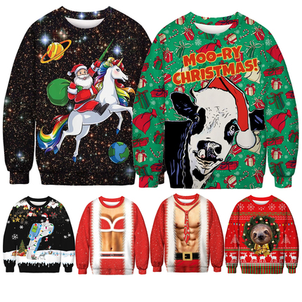 Unisex Ugly Christmas Sweater for Men Women Christmas Sweatshirt Clothes