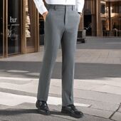 新款 秋季 弹力休闲西装 裤 YUEMOYI格纹修身 暗格子男生长裤 直筒西裤