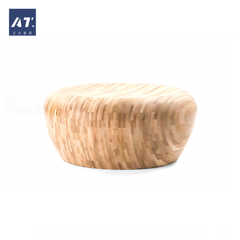 AIVTAI/北欧实木创意设计师家具moltley drum斑驳鼓墩边几角几