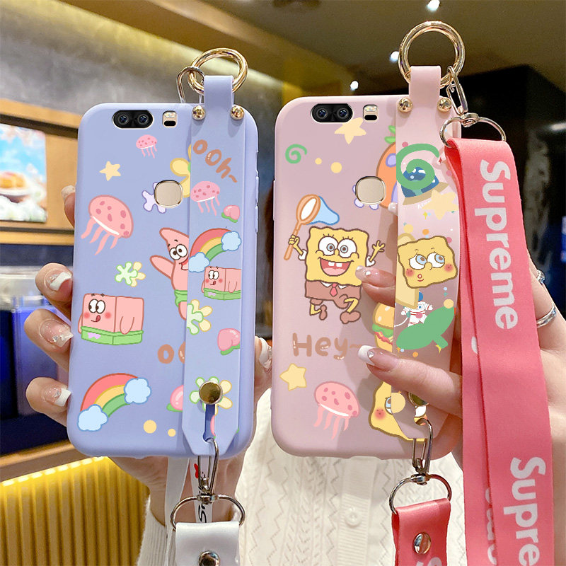 -al10卡通挂脖绳honorv8个性软套kntal20女生新款kntul10斜挎可背的