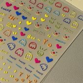 童趣表情美甲贴可爱嘴嘴怪浮雕立体贴纸平面diy果冻手账贴水杯贴