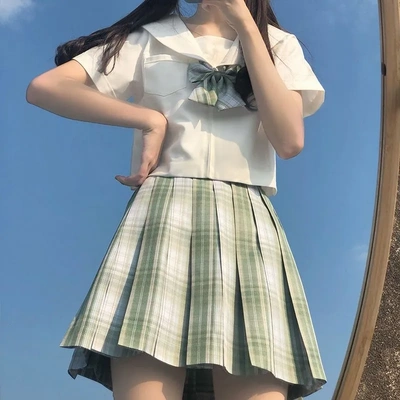 原创正版白无本关西襟夏季短袖衬衫水手服jk制服套装全套