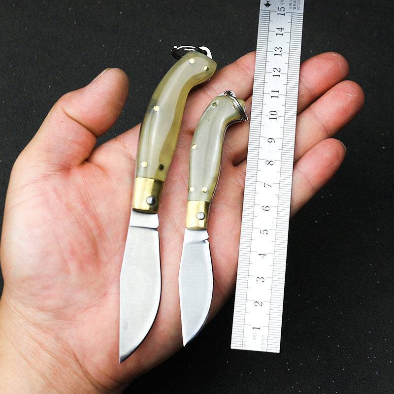 牛角小刀便携折叠可爱拆快递迷你锋利高硬度手工锻打户外钥匙刀