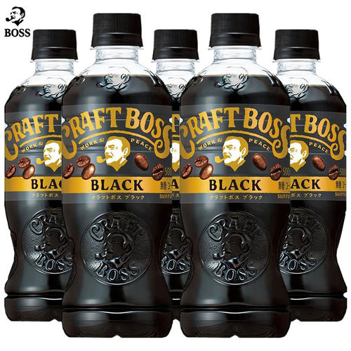 日本进口三得利BOSS老板无蔗糖黑咖啡500ml*3瓶 即饮美式咖啡饮料