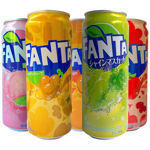 日本进口可口可乐FANTA芬达白桃味碳酸饮料500ml*3罐清爽桃子味