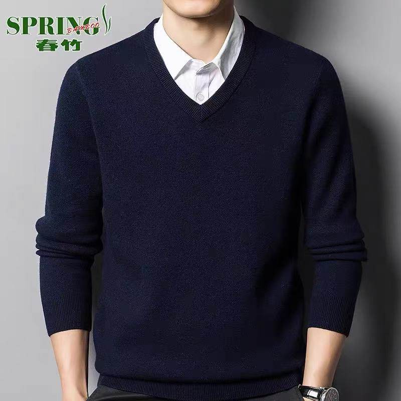 春竹V领100%羊绒衫男中年商务休闲针织打底衫加厚爸爸鸡心领毛衣,男装,羊绒套衫,淘宝优惠券,粉丝福利购,淘宝优惠卷