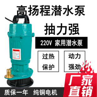 1寸潜水泵220V家用自吸高扬程抽水泵农用排污泵灌溉浇花抽水机