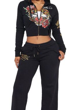 womens clothes tops pants set亚马逊欧美女装跨境闺蜜拉链套装