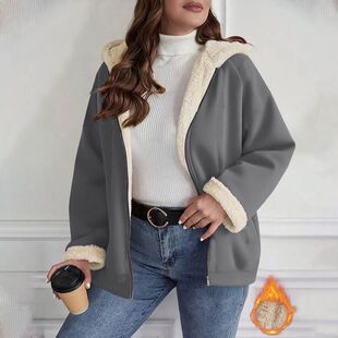 coat fat women oversize 百搭宽松女 hoodie欧美跨境外套卫衣开衫