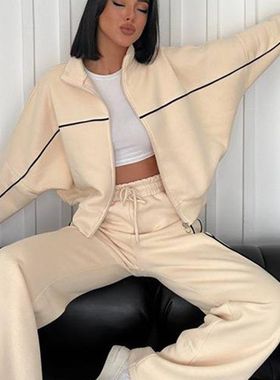 women's hoodie sports suit two-piece外贸欧美跨境卫衣卫裤套装