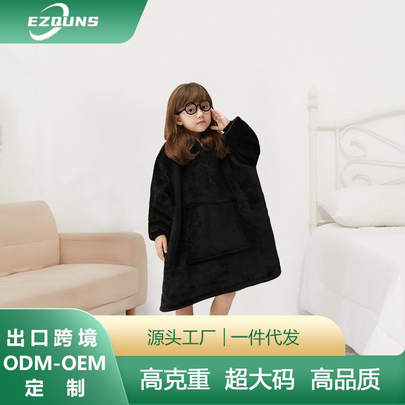 H oodie blanket hoodie kids澳洲懒人毯儿童卫衣法兰绒家居服冬