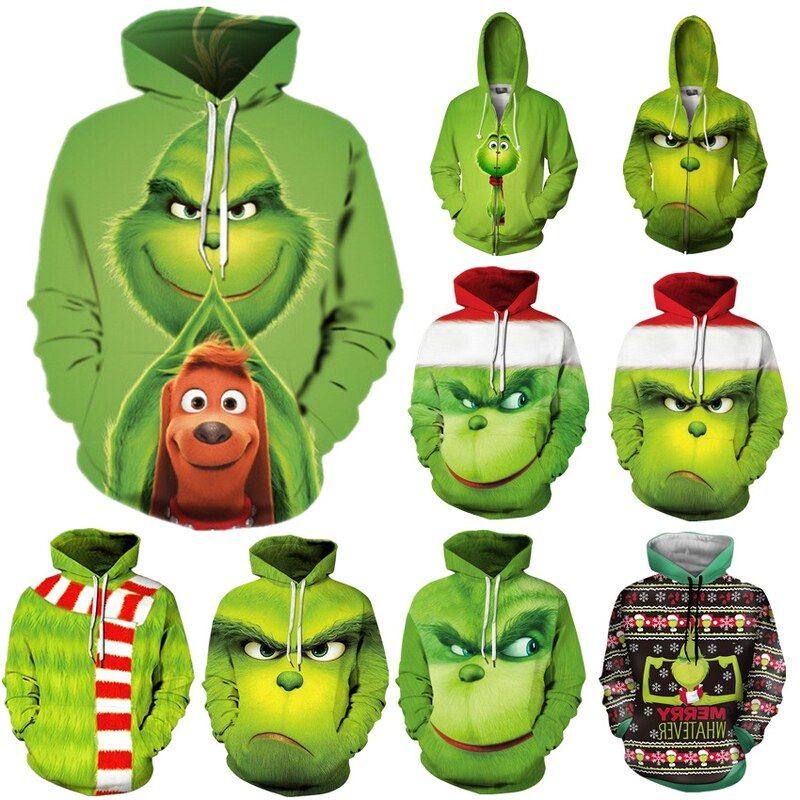ugly Christmas sweatshirt cosplay hoodie 连帽衫圣诞节绿卫衣