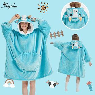 customized H oodie blanket hoodie oversize pajamas澳洲懒人毯