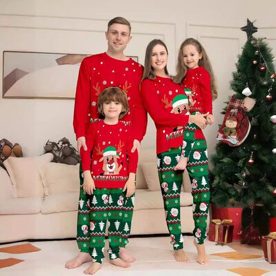 Christmas pajamas pyjamas family set2026欧美圣诞亲子家居睡衣