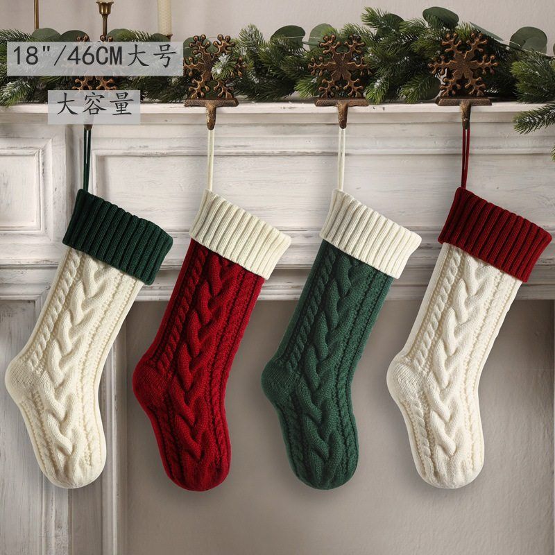 Christmas decoration gift bag stockings跨境圣诞袜装饰礼物袋