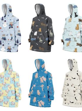 customized H oodie blanket hoodie oversize球服队服保暖懒人毯