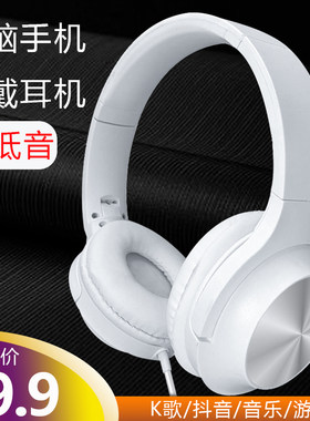 头戴式耳机重低音手机笔记本电脑MP3音乐K歌语音游戏有线带麦耳麦