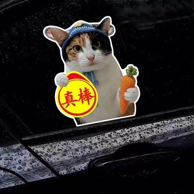 萝卜纸巾猫咪车贴磁贴中手真棒搞笑实习表情包创意新手司机警示贴,汽车用品/电子/清洗/改装,汽车装饰贴/反光贴,淘宝优惠券,粉丝福利购,淘宝优惠卷