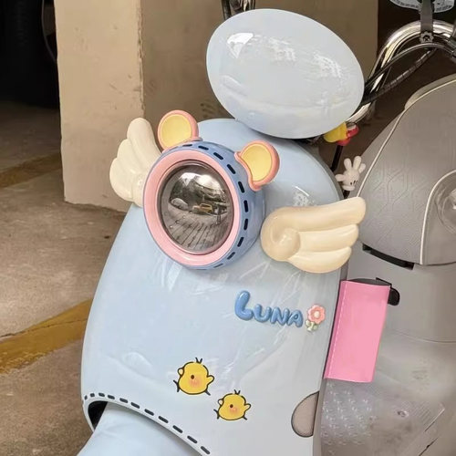 雅迪电动车装饰熊耳朵小配件爱玛女生可爱翅膀diy创意摆件装饰贴