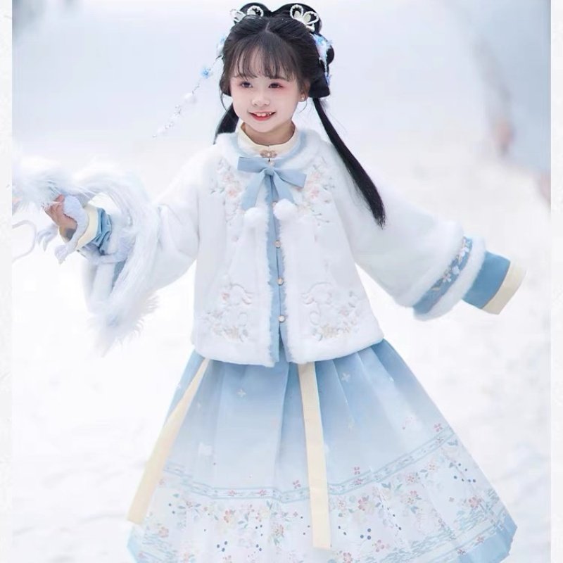汉服女童秋冬季马面裙2024新款冬装国风古装儿童唐装女孩古风冬款