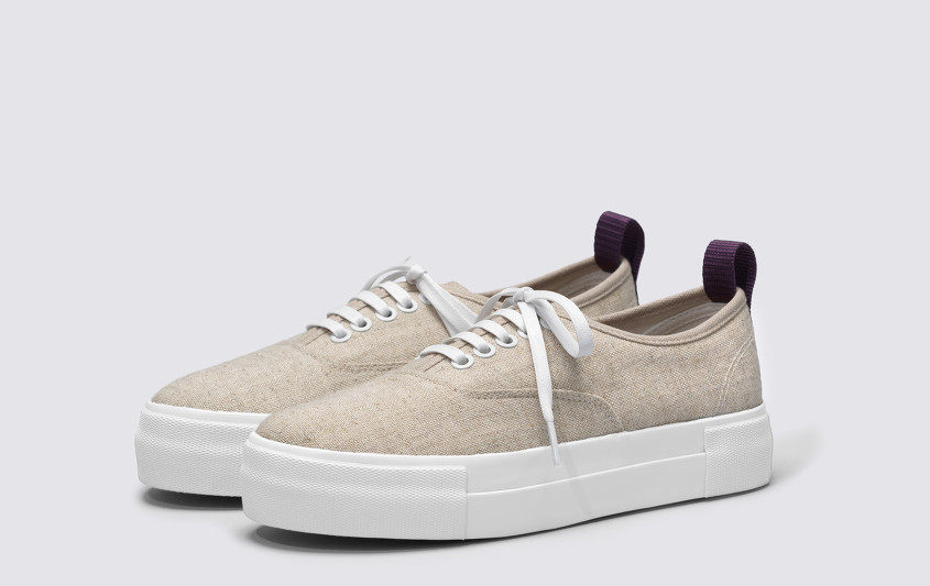 瑞典品牌eytys mother sneakers系列米色帆布厚底鞋