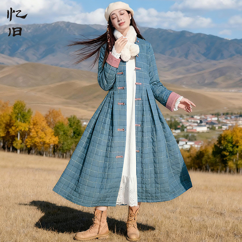 文艺复古加厚外套女士新中式风衣