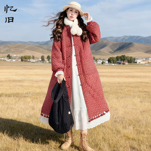 复古灯笼袖宽松棉服棉衣女冬季