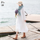忆旧白色连衣裙女长袖 早秋裙子2025年新款 纯棉内搭长裙百搭打底裙