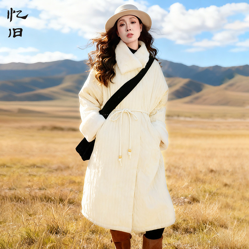 原创仿兔毛加厚棉服女款冬季棉衣