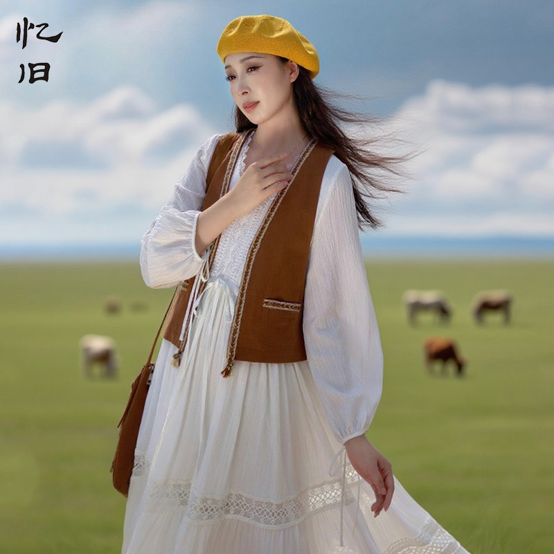 【向山行】春季马甲女款2026年短款无袖外搭马夹百搭纯色V领坎肩