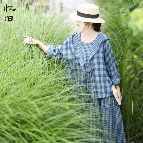 复古方格子薄款防晒外套女秋季