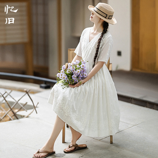 白色连衣裙女夏薄款 区 2024新款 158元 小个子长裙收腰显瘦裙子