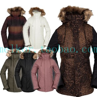钻石Volcom Women's Fawn Insulated Jacket女款毛领滑雪服