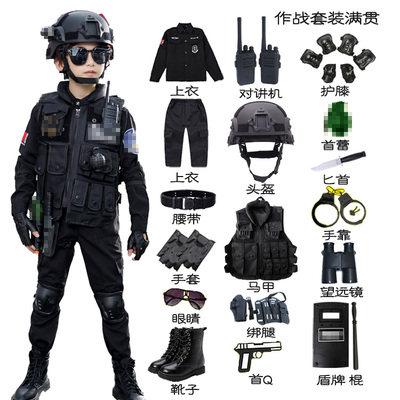 儿童警服特警服军人衣服警官服男女警察服特种兵套装警辅服装演出