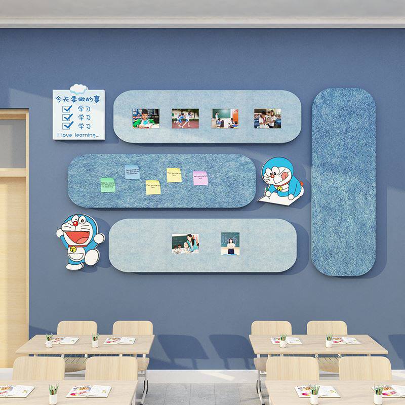 毛毡板教室装饰文化墙贴学生风采展示照片墙小学初高三黑板报建设
