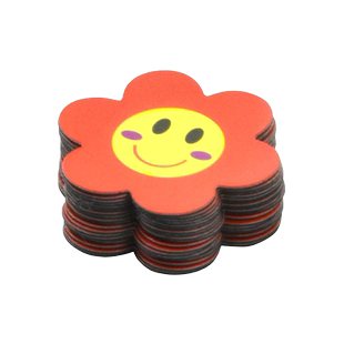 花朵磁力贴软磁黑板贴学生班级评比栏磁性贴大号太阳花笑脸小红花奖励表扬磁贴幼儿园白板教学教具磁铁冰箱贴