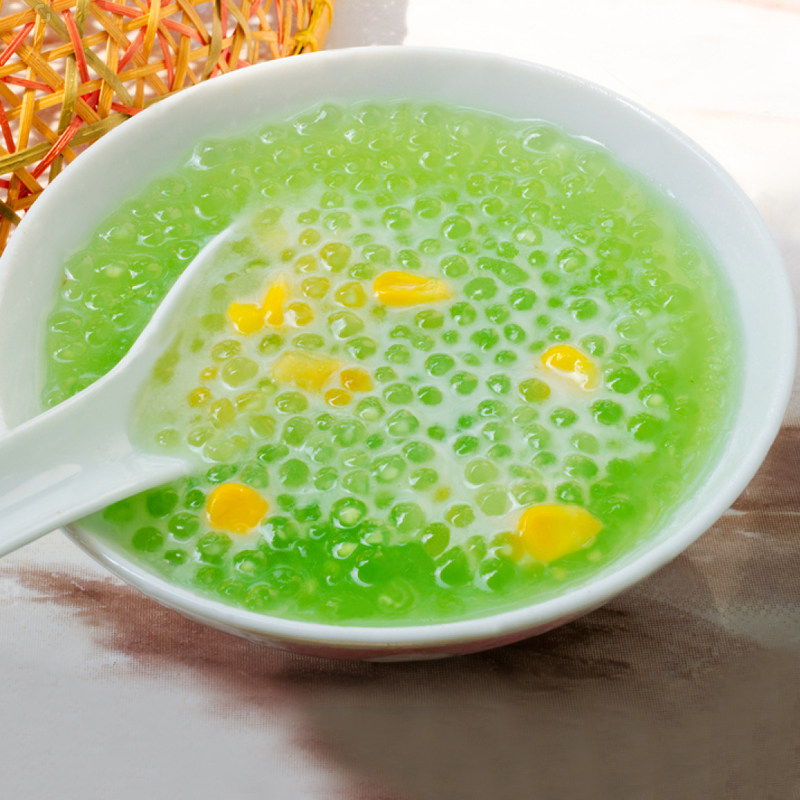 绿西米泰国水妈妈椰浆绿西米露小西米奶茶配料甜品原料500g