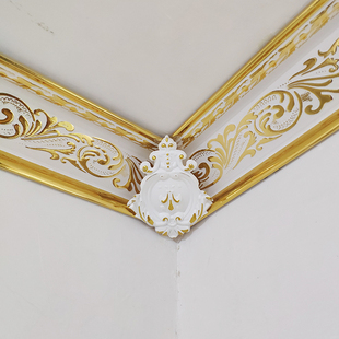 PVC顶角线角花 遮角装饰花 欧式阴角线接缝花 雕花角花 欧式雕花